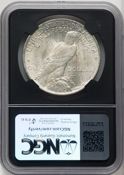 1923 $1 Mike Castle Blk Core Franklin Series Peace Dollar NGC MS67