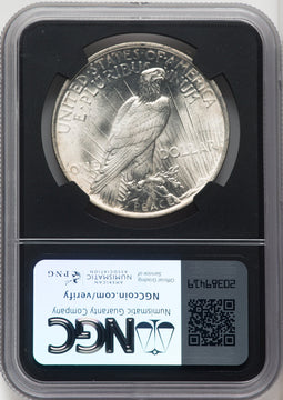 1924 Mike Castle Blk Core Franklin Series Peace Dollar NGC MS67