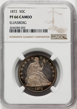 1872 50C CA Proof Seated Half Dollar NGC PR66