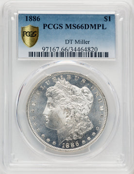 1886 $1 DM Morgan Dollar PCGS MS66