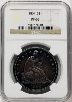 1869 S$1 Proof Seated Dollar NGC PR66