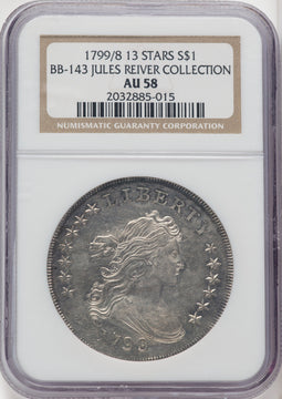 1799/8 $1 B-2 BB-143 Early Dollar NGC AU58