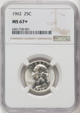 1962 25C Washington Quarter NGC MS67+