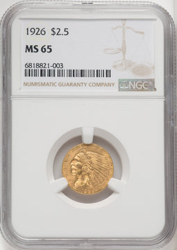 1926 $2.50 Indian Quarter Eagle NGC MS65 (766948017)