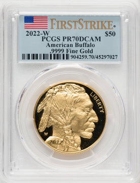 2022-W G$50 Gold Buffalo FS DCAM FS Flag PCGS PR70