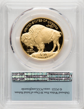 2022-W G$50 Gold Buffalo FS DCAM FS Flag PCGS PR70