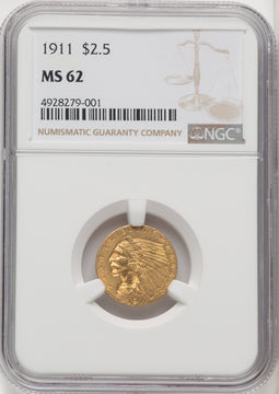 1911 $2.50 Indian Quarter Eagle NGC MS62 (506055003)