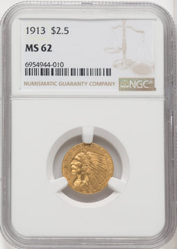 1913 $2.50 Indian Quarter Eagle NGC MS62 (767015008)
