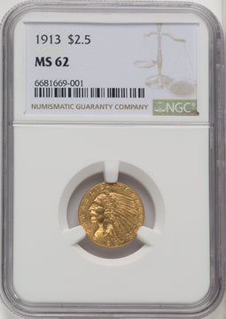 1913 $2.50 Indian Quarter Eagle NGC MS62 (767110038)