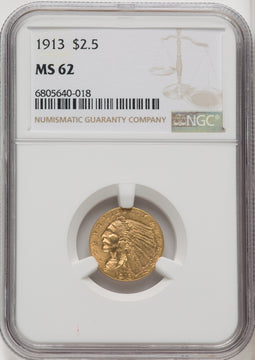 1913 $2.50 Indian Quarter Eagle NGC MS62 (766858054)