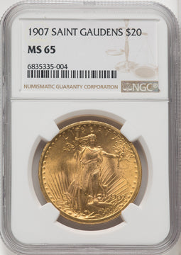 1907 $20 Saint Saint-Gaudens Double Eagle NGC MS65 (762389019)