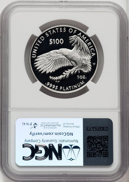 2022-W $100 One-Ounce Platinum Eagle Freedom of Speech Brown Label NGC PF70