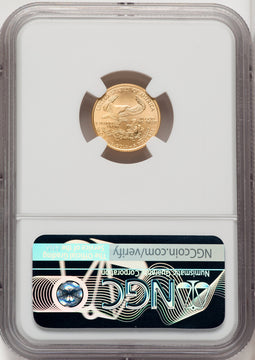 2008-W $5 Burnished Gold Eagle NGC MS70
