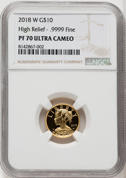 2018-W $10 American Liberty High Relief Brown Label NGC PF70