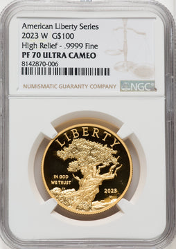 2023-W $100 American Liberty High Relief Brown Label NGC PF70