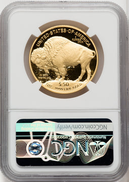 2018-W $50 One-Ounce Gold Buffalo First Strike FR Bison Label NGC PF70
