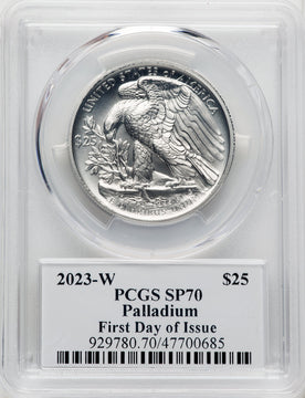 2023-W $25 Palladium Eagle First Day of Issue Paul C. Balan PCGS SP70