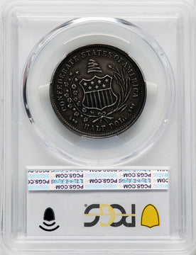 1861 50C Restrike Confederate States of America PCGS AU55