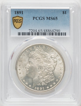 1891 $1 Morgan Dollar PCGS MS65