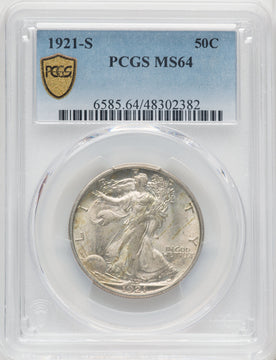 1921-S 50C Walking Liberty Half Dollar PCGS MS64