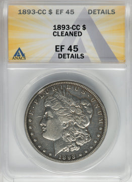 1893-CC $1 Morgan Dollar ANACS XF45