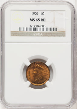 1907 1C RD Indian Cent NGC MS65