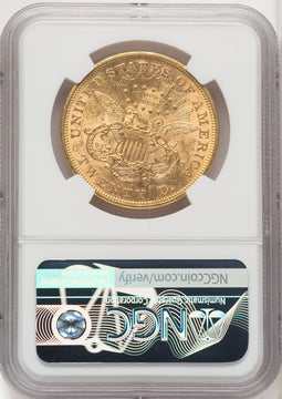 1873-S $20 OPEN 3 Liberty Double Eagle NGC MS61