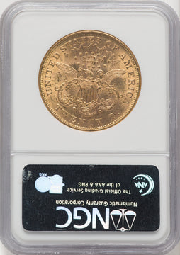 1875 $20 Liberty Double Eagle NGC MS61