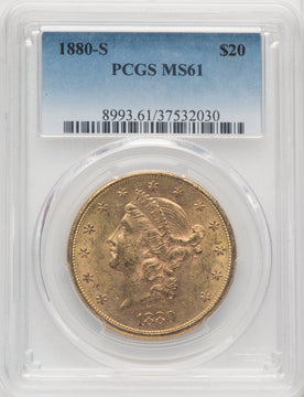 1880-S $20 Liberty Double Eagle PCGS MS61