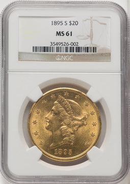 1895-S $20 Liberty Double Eagle NGC MS61