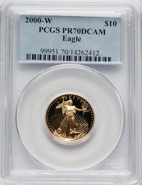 2000-W $10 Quarter-Ounce Gold Eagle Blue Gradient PCGS PR70 (767230044)