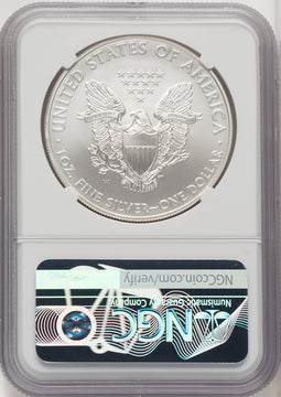 2008-W S$1 Silver Eagle Burnished Mike Castle NGC MS70