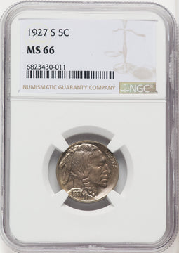 1927-S 5C Buffalo Nickel NGC MS66