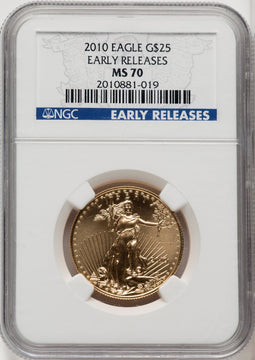 2010 $25 Half-Ounce Gold Eagle First Strike NGC MS70