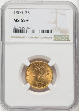 1900 $5 Liberty Half Eagle NGC MS65+