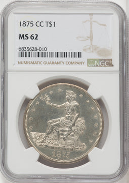 1875-CC T$1 Trade Dollar NGC MS62