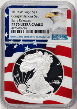 2019-W S$1 Silver Eagle NGC PF70