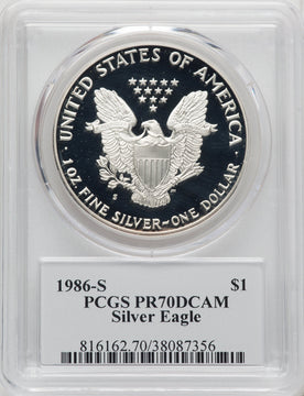 1986-S Silver Eagle General George W. Casey Jr. DCAM PCGS PR70