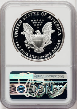 1998-P S$1 Silver Eagle Brown Label NGC PF70
