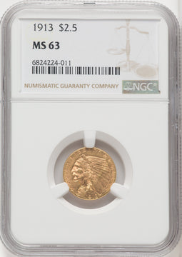 1913 $2.50 Indian Quarter Eagle NGC MS63 (767964006)
