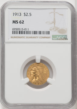 1913 $2.50 Indian Quarter Eagle NGC MS62 (767964005)