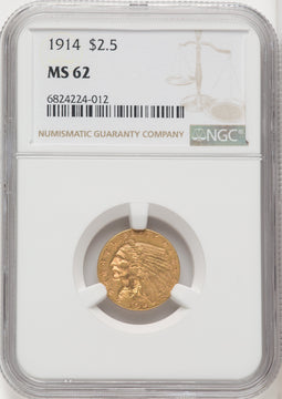 1914 $2.50 Indian Quarter Eagle NGC MS62 (767964007)