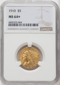 1910 $5 Indian Half Eagle NGC MS64+