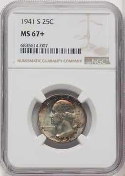 1941-S 25C Washington Quarter NGC MS67+