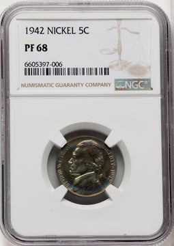 1942 5C TYPE 1 Proof Jefferson Nickel NGC PR68 (518894069)