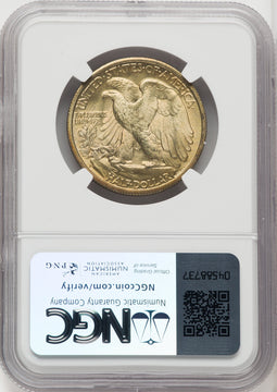 1937-S 50C Walking Liberty Half Dollar NGC MS66+
