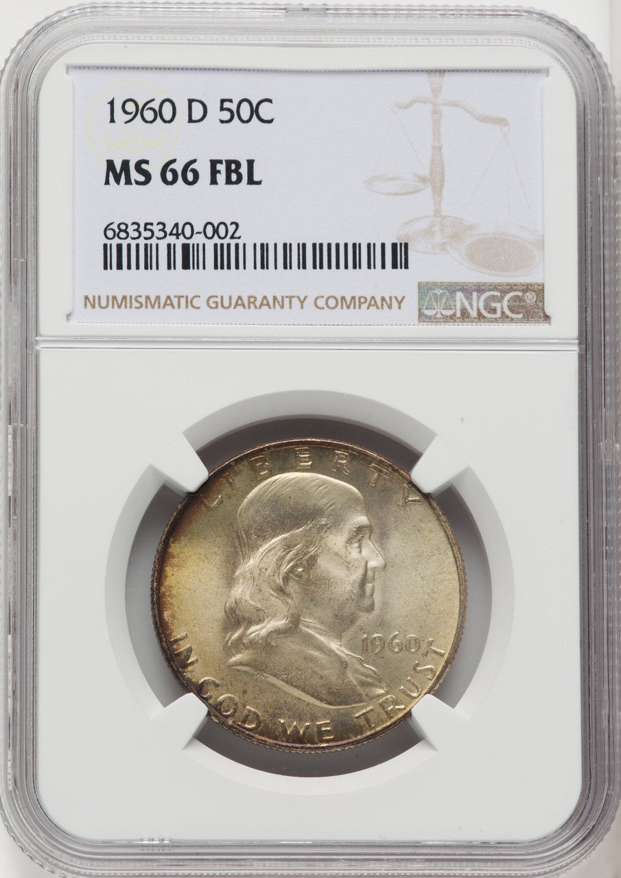 1967年 ボリビア 50センターボ　NGC MS66 高鑑定 1960-D 50C FL Franklin Half Dollar NGC MS66 | LCR Coin