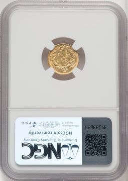 1861 G$1 Gold Dollar NGC AU58