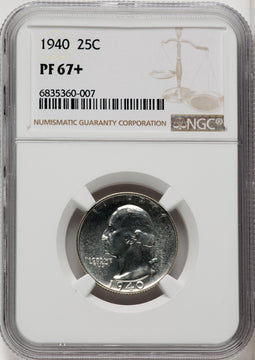 1940 25C Proof Washington Quarter NGC PR67+