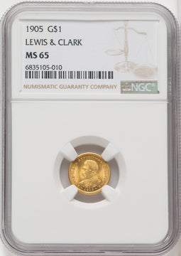 1905 G$1 Lewis and Clark Commemorative Gold NGC MS65 (765522029)